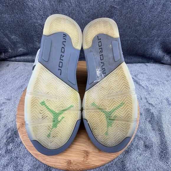 Nike Air Jordan 5 Retro Shoes Boys Size 6.5Y Silver Green Basketball Sneakers - Picture 7 of 9